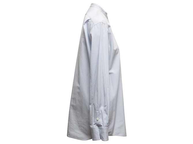 Céline Top de botones de algodón a rayas azul claro y blanco Celine Talla FR 40 - vista 3