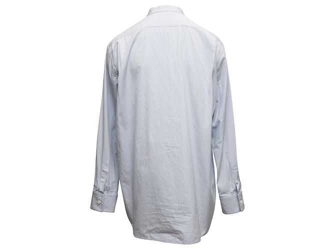 Céline Top de botones de algodón a rayas azul claro y blanco Celine Talla FR 40 - vista 4