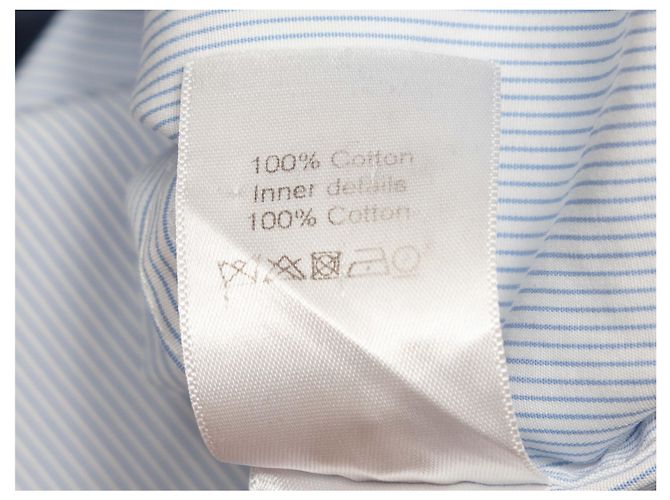 Céline Top de botones de algodón a rayas azul claro y blanco Celine Talla FR 40 - vista 7