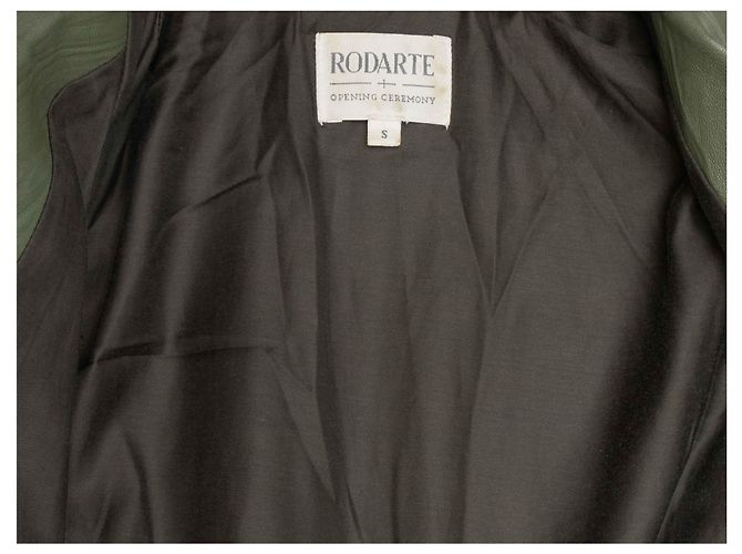 Giacca in pelle con lacci Olive Rodarte per Opening Ceremony Taglia US S Verde - vista 7