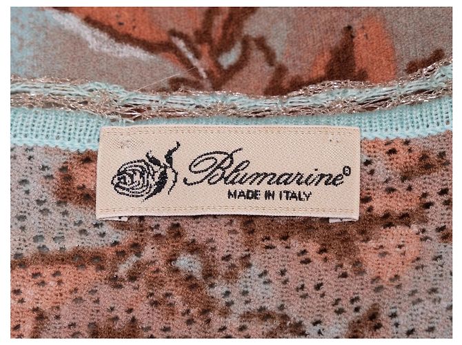 Vintage hellblauer und mehrfarbiger Blumarine Cardigan mit Blumenmuster Größe IT 44 - Ansicht 5