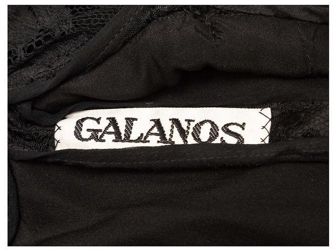 Autre Marque Top de encaje de manga larga negro Galanos Talla US S - vista 4