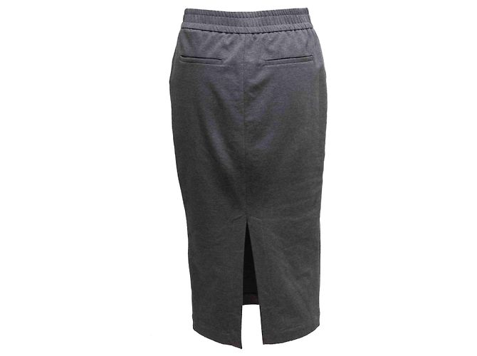 Falda midi de algodón gris Brunello Cucinelli Talla US S - vista 3