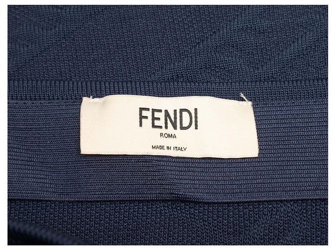 Navy Fendi Strukturstrick-Bleistiftrock Größe IT 36 Blau - Ansicht 4