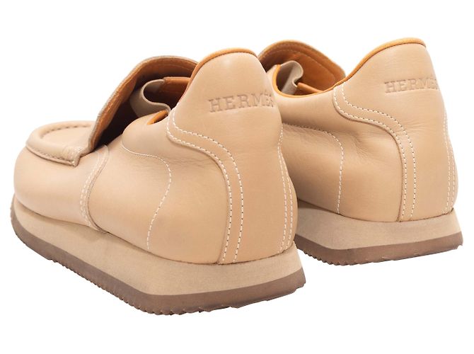 Hermès Mocassini in pelle color tan Hermes Size 40 Cammello - vista 4