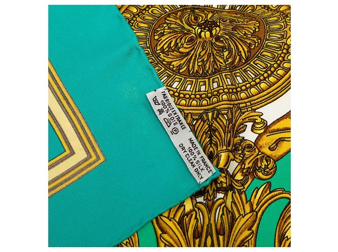Sciarpa in seta Hermès Les Tuileries verde 90 Scarves - vista 5