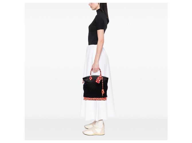 Borsa Black Louis Vuitton Yayoi Kusama Monogram Lockit Vertical Dots Infinity MM Nero - vista 6