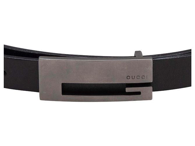 Schwarter Gucci Ledergürtel mit Logo-Schnalle Schwarz - Ansicht 4