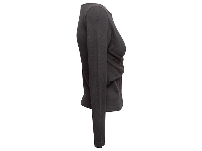 Valentino Garavani Schwarzer Valentino Pullover aus Virgin Wool mit U-Boot-Ausschnitt Größe US S - Ansicht 2