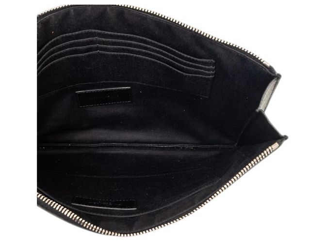 Clutch in pelle con borchie nero Saint Laurent - vista 4