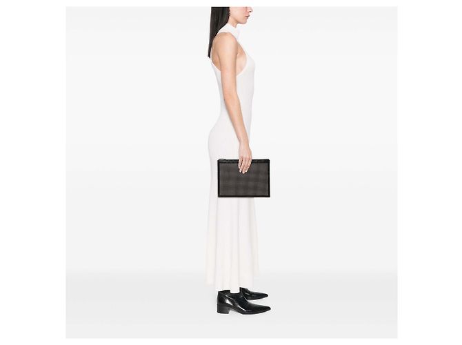 Clutch in pelle con borchie nero Saint Laurent - vista 7