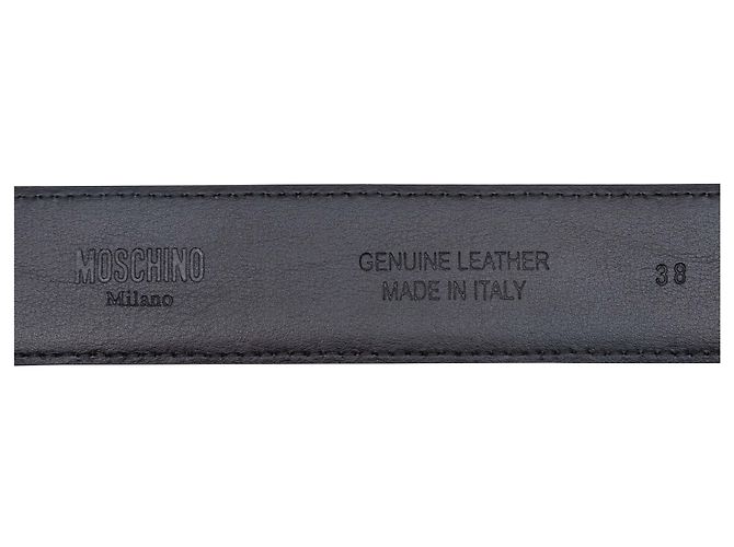 Moschino Logo Gürtel Schwarz & Weiß Größe 38 - Ansicht 4