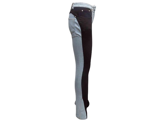 Thierry Mugler Vaqueros bitono Mugler Light Wash & Black Talla US 27 Azul - vista 2