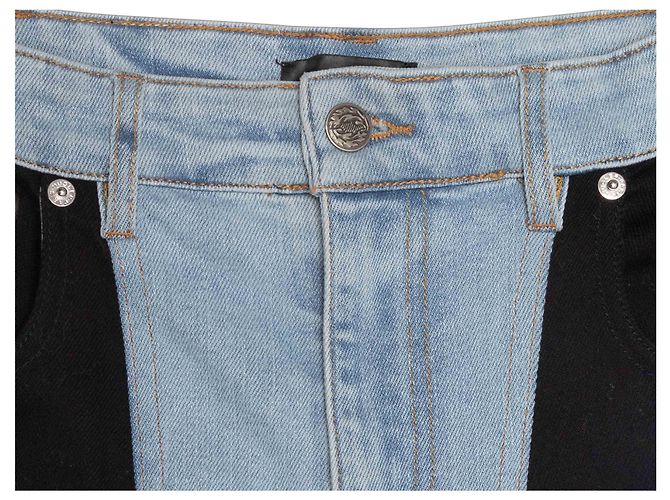 Thierry Mugler Vaqueros bitono Mugler Light Wash & Black Talla US 27 Azul - vista 5
