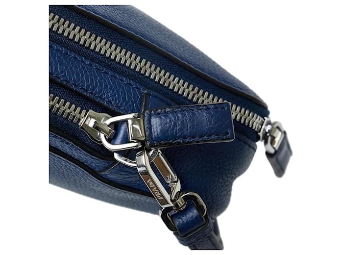 Clutch Prada Vitello Daino blu - vista 10