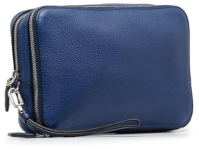 Clutch Prada Vitello Daino blu - vista 2