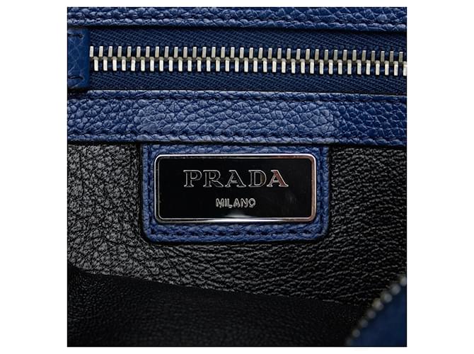 Clutch Prada Vitello Daino blu - vista 6