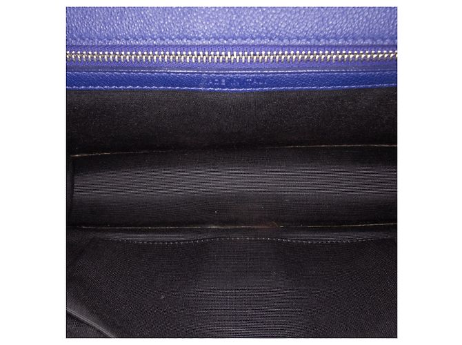 Bolsa transversal Diorama em couro de bezerro de grão médio azul - vista 4