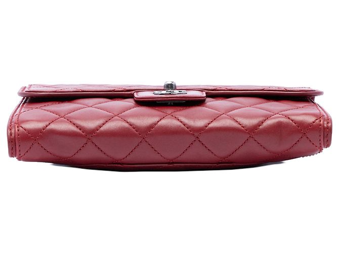 Borsa a tracolla Chanel Citizen Zip in agnello trapuntato rosso, piccola - vista 3