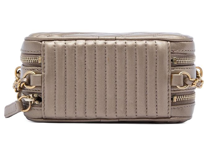 Borsa a tracolla Chanel Mini Quilted Lambskin Coco Boy Oro D'oro - vista 3