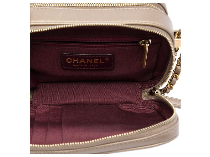 Borsa a tracolla Chanel Mini Quilted Lambskin Coco Boy Oro D'oro - vista 4
