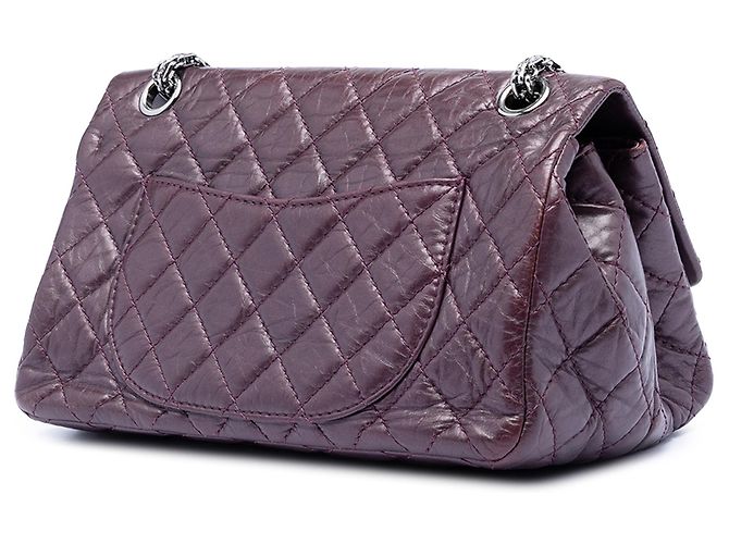 Borsa a tracolla Chanel Reissue 2.55 Double Flap in pelle di vitello invecchiata trapuntata viola 225 - vista 2