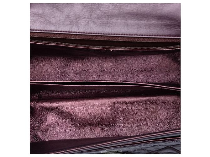 Borsa a tracolla Chanel Reissue 2.55 Double Flap in pelle di vitello invecchiata trapuntata viola 225 - vista 4