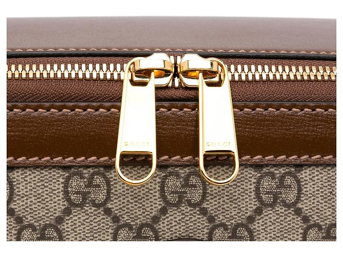 Borsa satchel Gucci GG Supreme Azalea Box marrone - vista 11