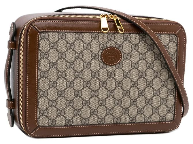 Borsa satchel Gucci GG Supreme Azalea Box marrone - vista 2