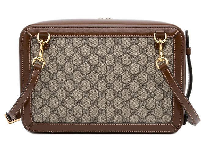 Borsa satchel Gucci GG Supreme Azalea Box marrone - vista 3