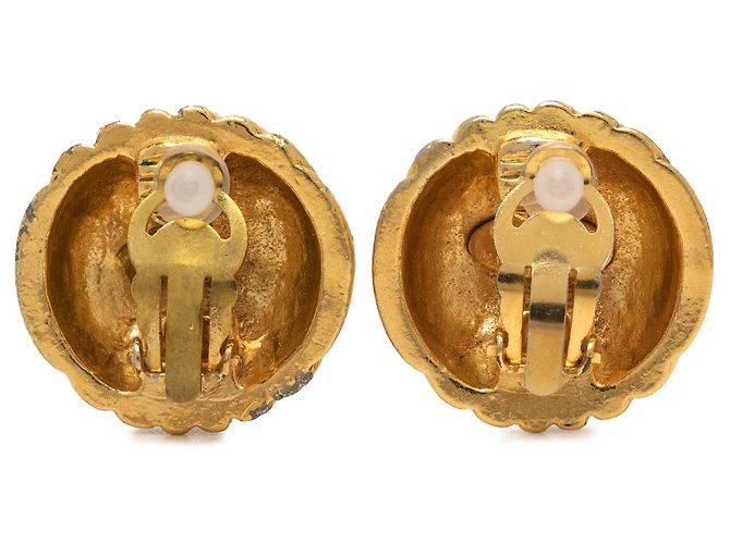 Orecchini a clip Chanel CC placcati oro con motivo conchiglia D'oro - vista 2