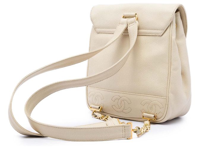 Chanel Caviar Triple CC Rucksack Weiß - Ansicht 2