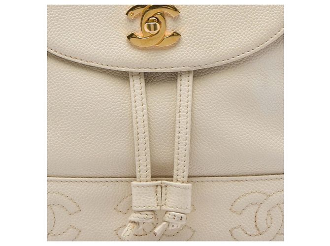 Chanel Caviar Triple CC Rucksack Weiß - Ansicht 5