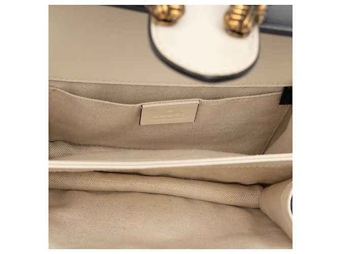 Borsa Dionysus Gucci in pelle di vitello e bambù bianco con tracolla Web - vista 4