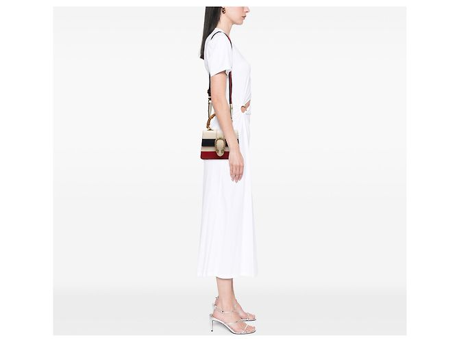 Borsa Dionysus Gucci in pelle di vitello e bambù bianco con tracolla Web - vista 6