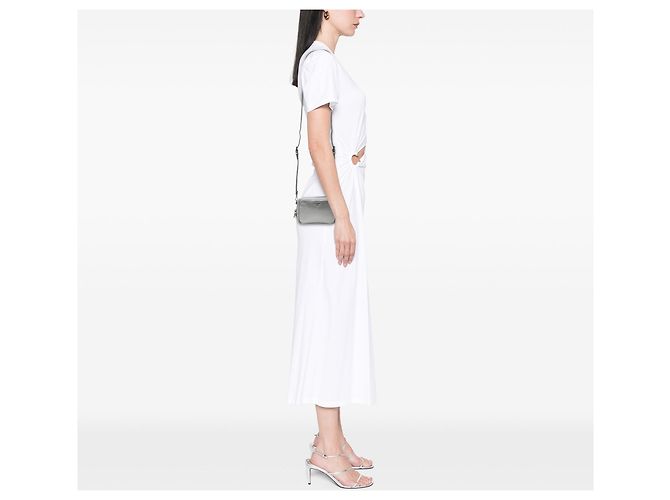 Bolsa de câmera Prada Mini Metallic Saffiano Lux prata - vista 6