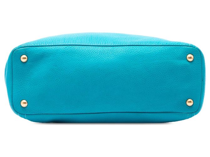Borsa Tote Convertible Aperta Prada Vitello Daino blu - vista 3
