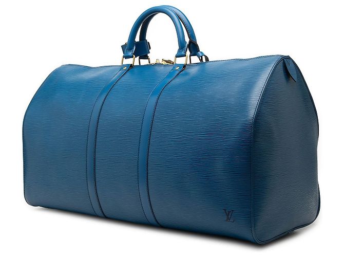 Borsa da viaggio blu Louis Vuitton Epi Keepall 55 - vista 2