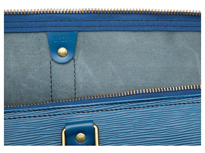 Borsa da viaggio blu Louis Vuitton Epi Keepall 55 - vista 6