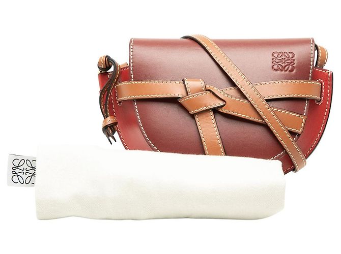 Borsa a tracolla LOEWE Mini Tricolor Leather Gate rossa Rosso - vista 7