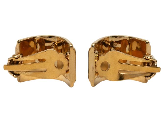Blue Hermès Gold Plated Enamel Cloisonne Clip On Earrings - view 2