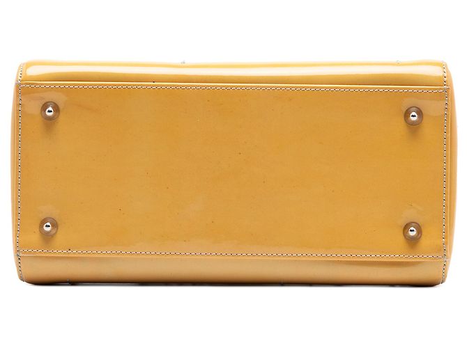 Borsa Lady Dior Medium Ombre Patent Cannage Giallo - vista 3