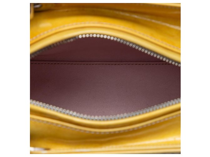 Borsa Lady Dior Medium Ombre Patent Cannage Giallo - vista 4