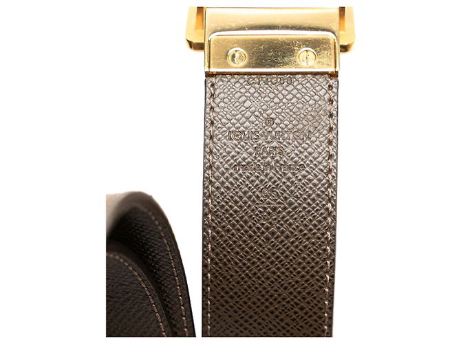 Cinturón reversible Louis Vuitton Damier Ebene Inventeur marrón Castaño - vista 5