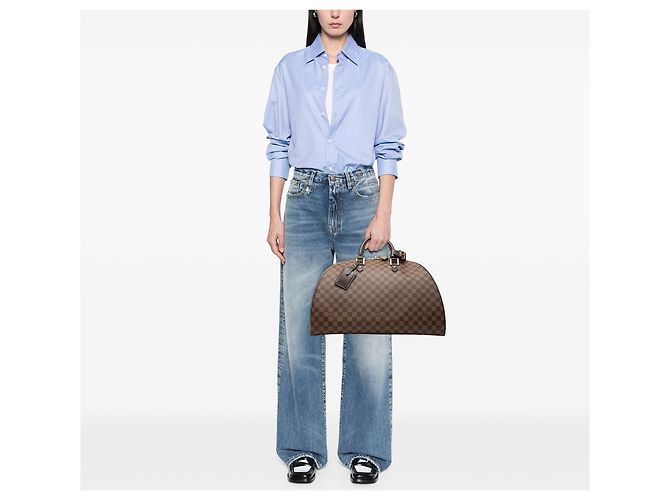 Borsa da viaggio Louis Vuitton Damier Ebene Ribera GM marrone - vista 6