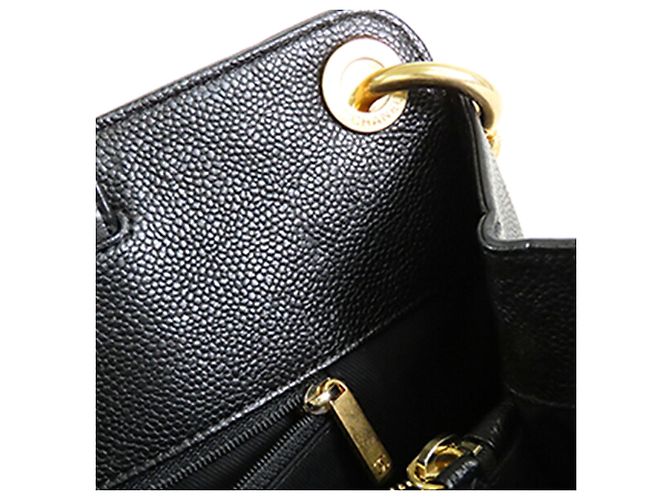 Borsa Chanel CC Caviar nera Nero - vista 10