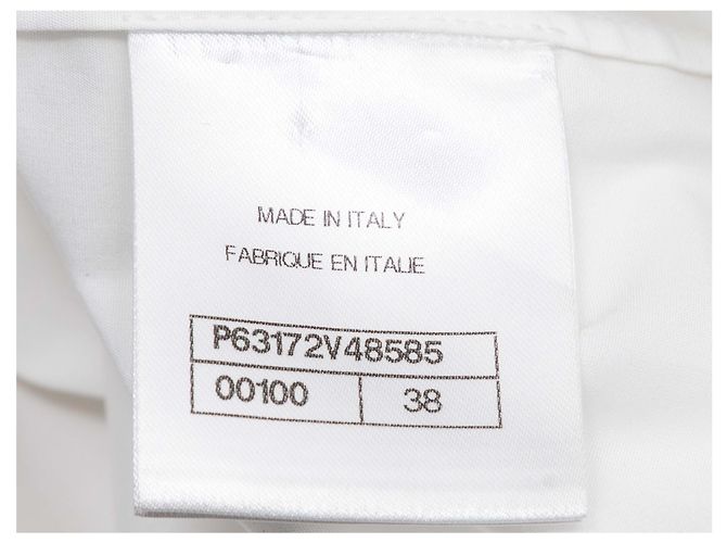 Top sin mangas blanco con volantes Chanel Talla FR 38 - vista 5