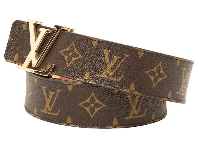 Cinturón reversible Louis Vuitton Monogram Initiales marrón Castaño - vista 2