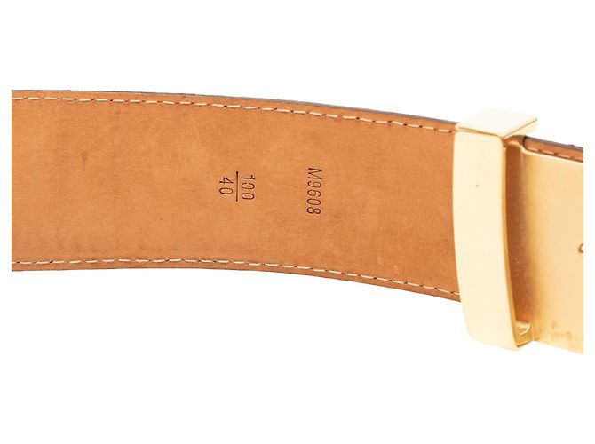 Cinturón reversible Louis Vuitton Monogram Initiales marrón Castaño - vista 4