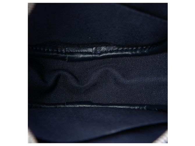 Borsa a tracolla rotonda Chanel CC trapuntata Caviar blu - vista 4